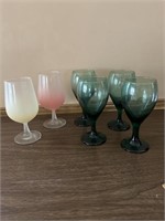 4 Libby? Juniper green wine glasses with 2