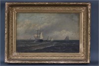 Oil on Canvas of Sailing Ships