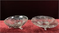 Pair of Glass Footed Bowls