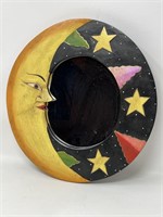 Man in the Moon Carved Wood Framed Mirror