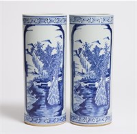 19 th large chinese blue and white with stamp