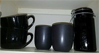 Miscellaneous Black Mugs And Storage