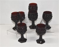 10 Vintage Avon Red Ruby Sherry Glasses