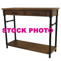 Industrial console table, 42"w x 15"d x 33"h,