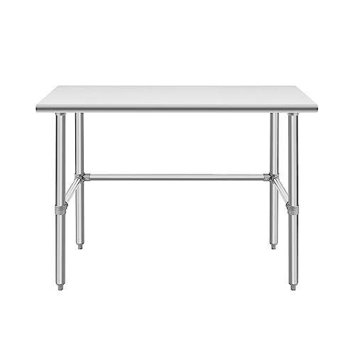 Hally Open Base Stainless Steel Table 24 x 48 Inch