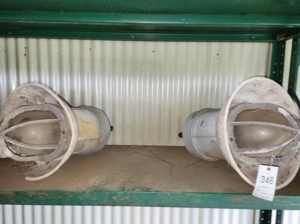 2 OLDER COMMERICAL CEILING LIGHT FIXTURES