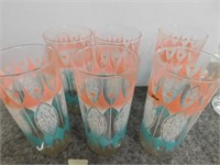 Set of 6 retro water glasses