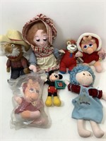 Vintage plush dolls and more. Muppets, Bubba,