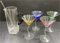 Drink Pitcher & Martini Glasses