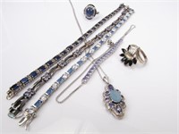 Sterling Silver Bracelets, Rings, Necklace, Seven