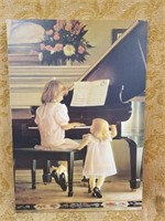 CANVAS PRINT 2 GIRLS AND A PIANO