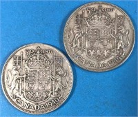 1940 & 1944 50 Cents Silver - Canada