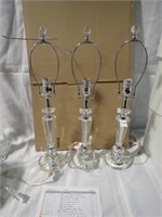 3 GLASS BASE LAMPS