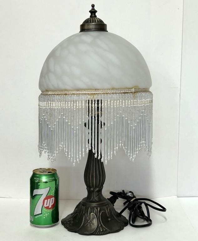 Lampe vintage en laiton et verre fonctionnelle