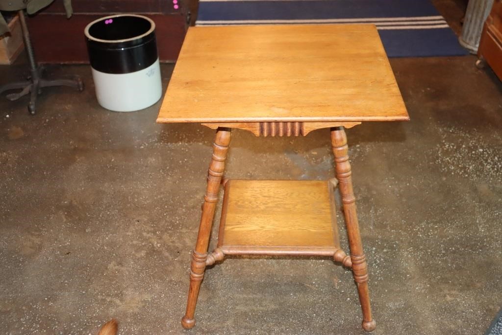 Oak Victorian parlor/side table 22" X 22" X 28.5"