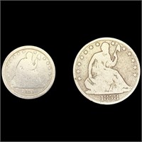 [2] Seated Liberty Type Coins (1840-O, 1858-O)