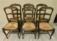 Louis XV Style Shell Carved Oak Chairs.