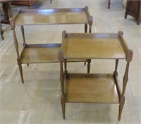 Louis XVI Style Walnut Side Tables.