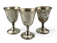 3pc Sterling Wallace Goblets