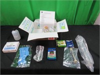 Water testing kit,  & sprinkler