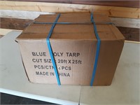 Lot of 4 Blue Poly Tarps 20' x 25'