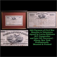 ***Auction Highlight*** 1865 Payment of Civil War