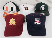 5 Collegiate Caps, Au, Michigan, Hurricanes, Etc