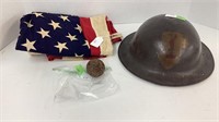 Dough Boy Helmet  WWI, Cast Iron Grape Shot and