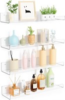 upsimples 4 Pack Acrylic Shelves for Wall Storage,