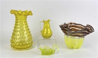 Selection of Colored Glass - Vaseline & More
