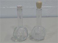 Two Glass Decanters Tallest 7"