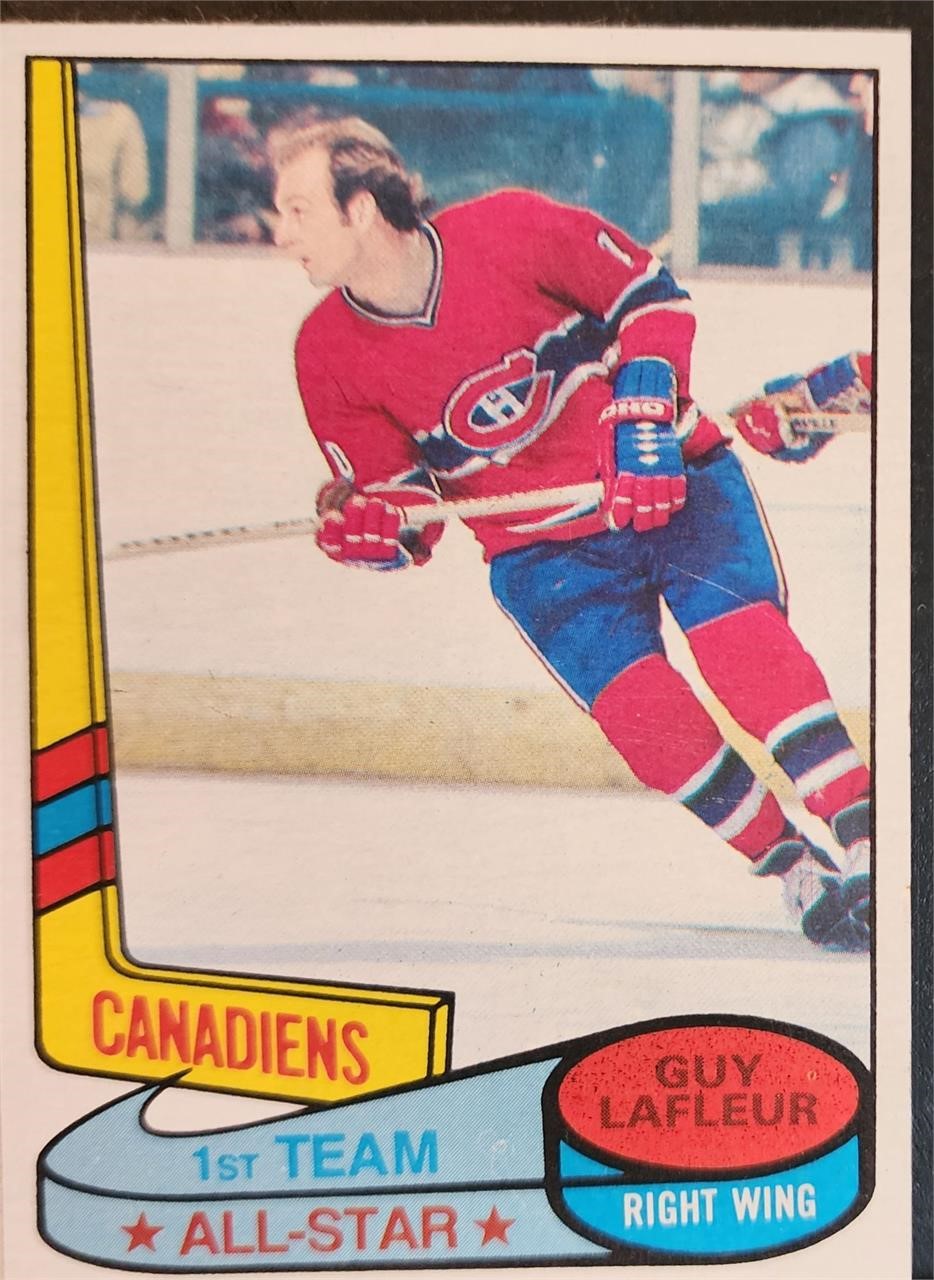 2 Guy Lafleur Topps NHL Cards #216 & 82