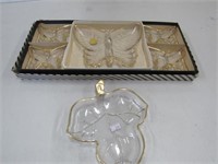Jeannette Glass Butterfly Dish Set, Leaf Dish