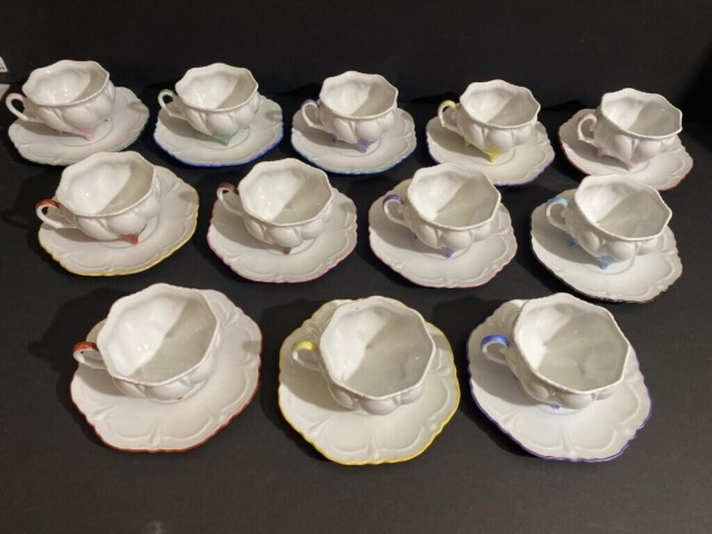 12 Formal Cups & Saucers Unmarked