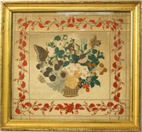 19th cent. American framed embroidery