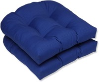 Outdoor/Indoor Tufted Seat Cushions, Blue, 2 Pack