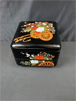 Painted Cart of Flowers 2 drawer Trinket Box