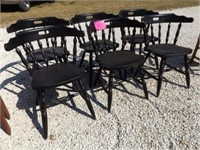 6 BLACK DINING ROOM CHAIRS
