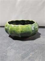 Green Pottery Planter Marked