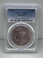 1921 PCGS MS64 Morgan Silver Dollar
