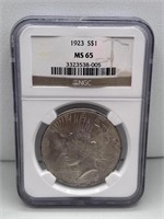 1923 NGC MS65 Silver Peace Dollar