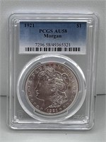 1921 PCGS Au58 Morgan Silver Dollar