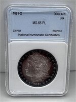 1881-O NNC MS65 PL Morgan Silver Dollar