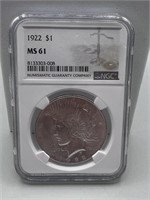 1922 NGC MS61 Silver Peace Dollar