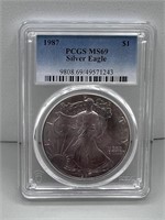 1987 PCGS MS69 Silver Eagle