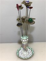 Vintage Nippon Hat Pin Holder and Hat Pin