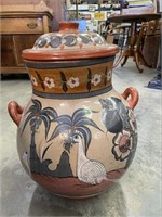 Vintage Mexican Decorative Ceramic Vase W/ Lid