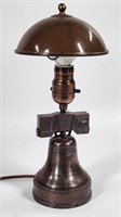 ANTIQUE LIBERTY BELL LAMP W/ SHADE