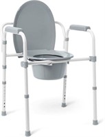 $70-Medline 3-in-1 Steel Elongated Bedside Commode