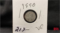 1890 Canadian nickel